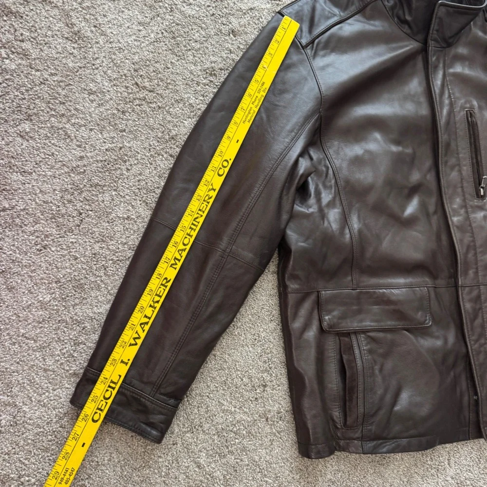Daniel Cremieux 90s Brown Lambskin Leather Jacket Coat Mens XL Long Field‎ Chore